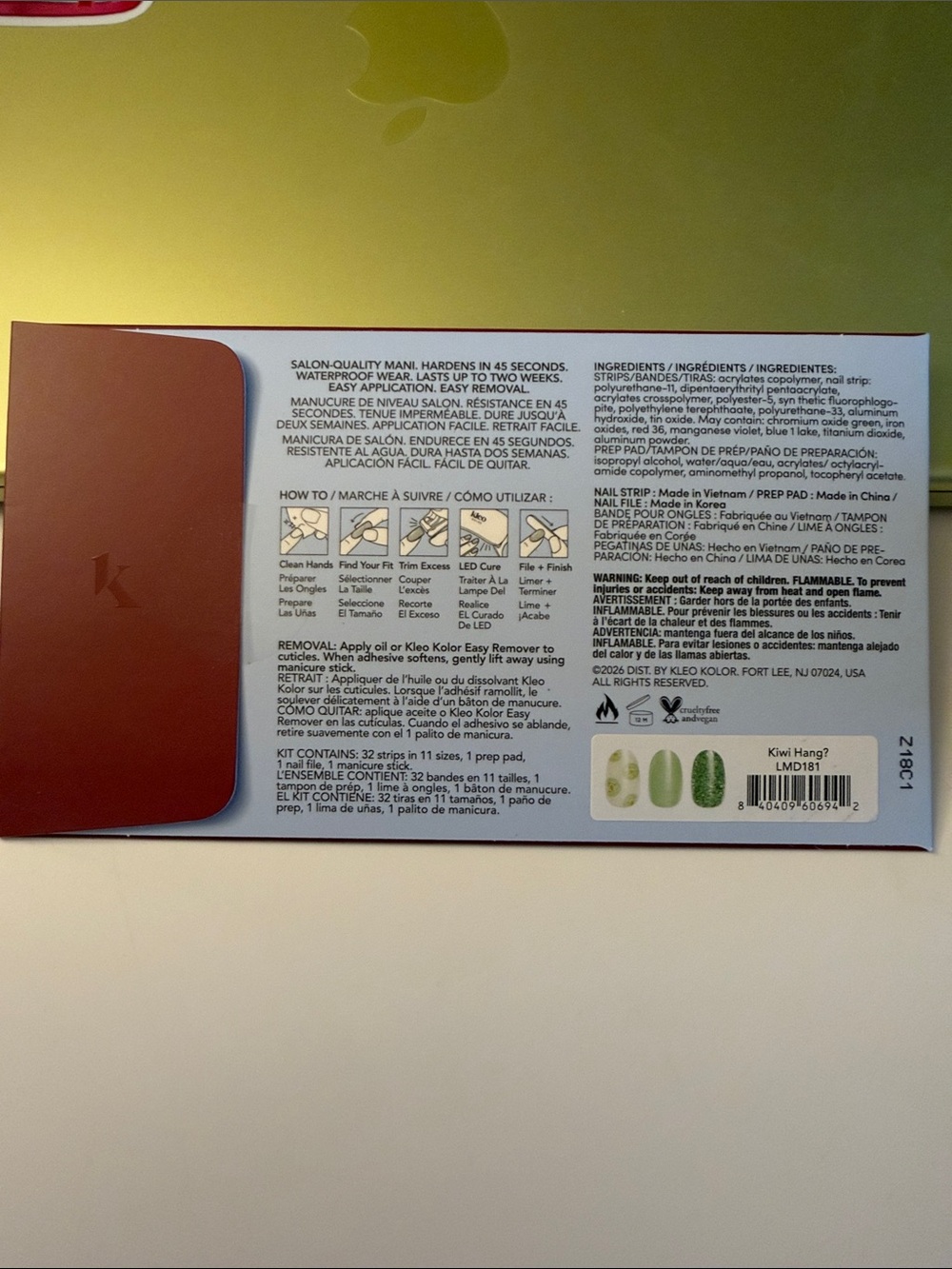 Kleo Kolor LED Gel Strips- Kiwi Hang